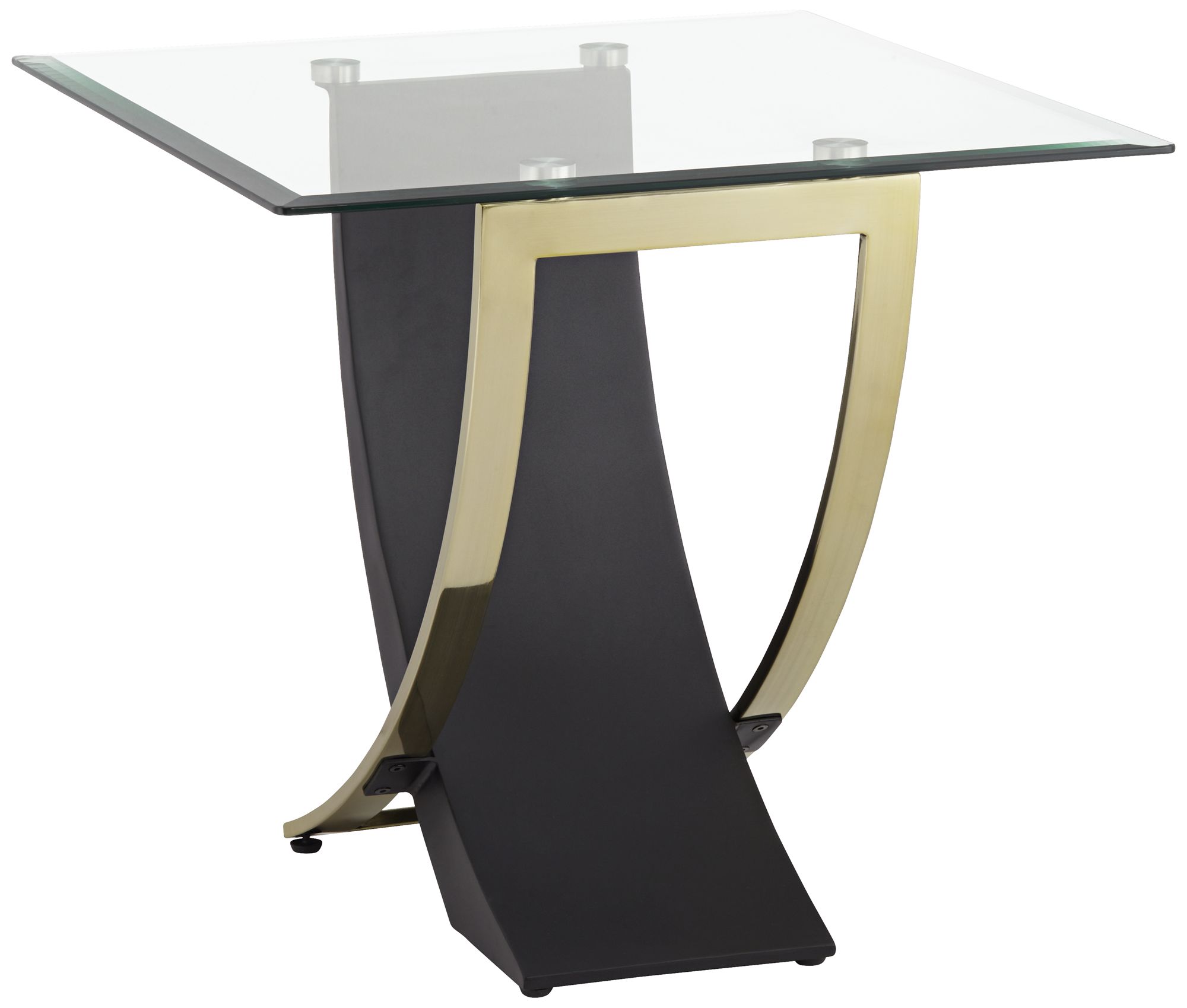 Studio 55D Airfoil 24" Wide Modern Black and Gold Glass End Table