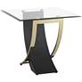 Studio 55D Airfoil 24" Wide Modern Black and Gold Glass End Table