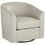 2_Studio 55D Barrel 30 3/4" Wide Creme Faux Leather Swivel Chair