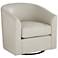 Studio 55D Barrel 30 3/4" Wide Creme Faux Leather Swivel Chair
