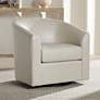 1_Studio 55D Barrel 30 3/4" Wide Creme Faux Leather Swivel Chair