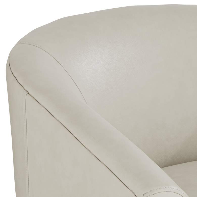 Image 4 Studio 55D Barrel 30 3/4" Wide Creme Faux Leather Swivel Chair more views