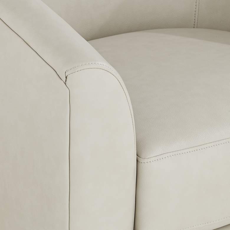 Image 5 Studio 55D Barrel 30 3/4" Wide Creme Faux Leather Swivel Chair more views