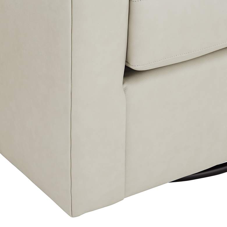 Image 6 Studio 55D Barrel 30 3/4" Wide Creme Faux Leather Swivel Chair more views