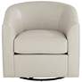 7_Studio 55D Barrel 30 3/4" Wide Creme Faux Leather Swivel Chair more views