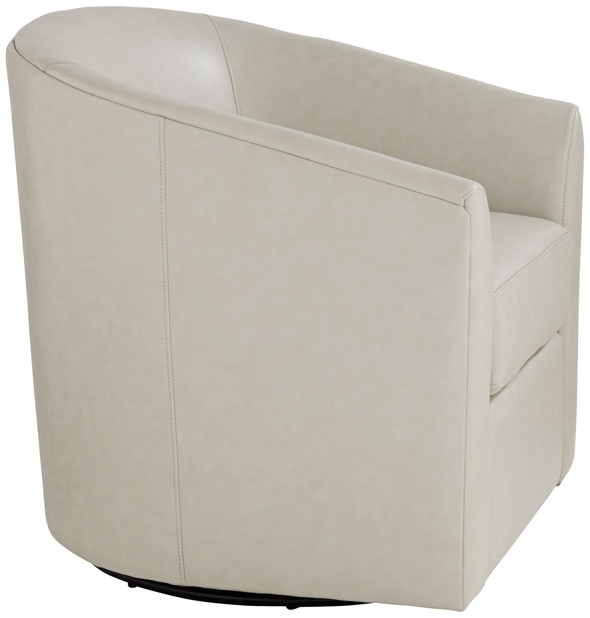Studio 55D Barrel 30 3/4" Wide Creme Faux Leather Swivel Chair