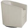 Studio 55D Barrel 30 3/4" Wide Creme Faux Leather Swivel Chair