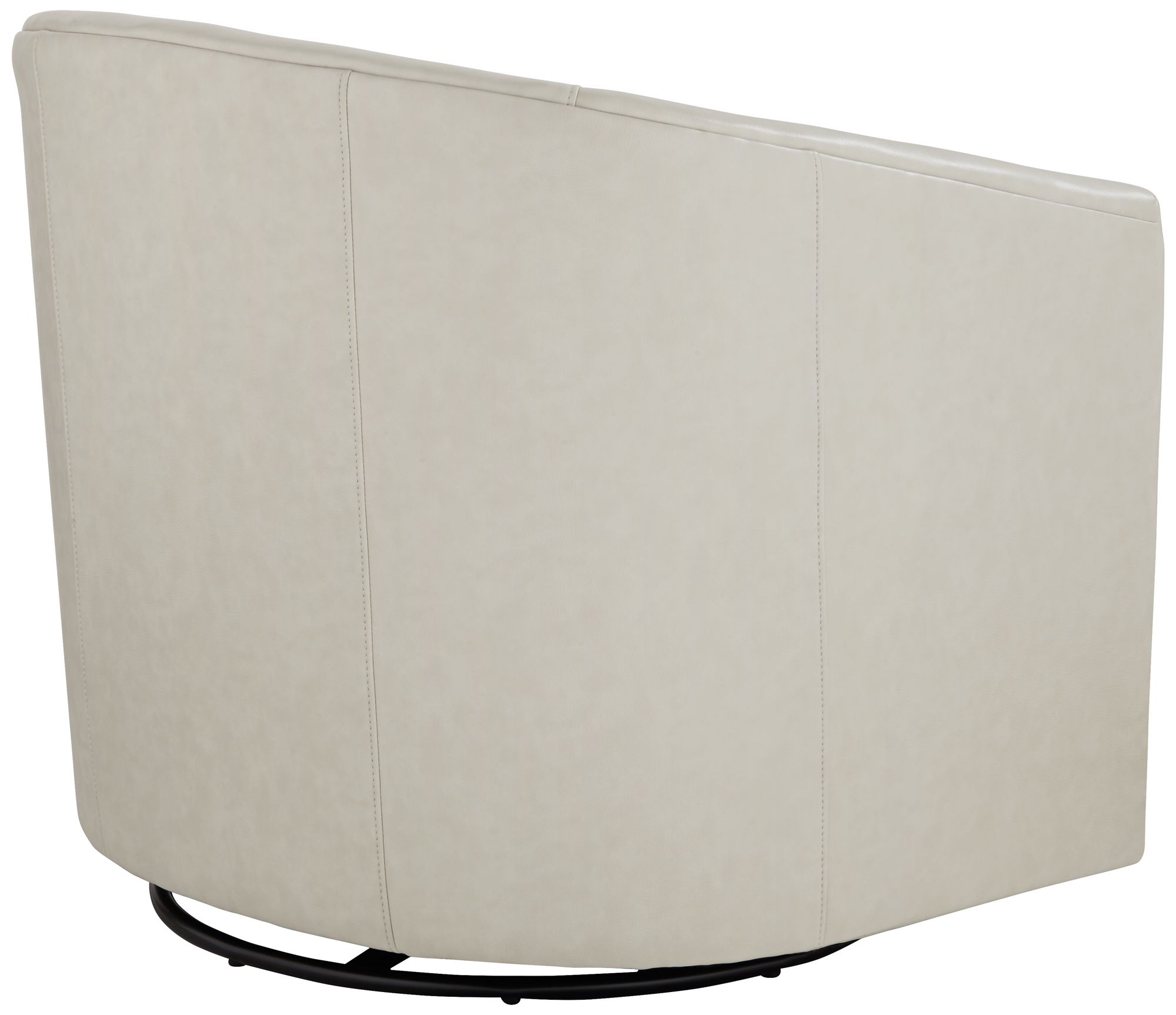 Studio 55D Barrel 30 3/4" Wide Creme Faux Leather Swivel Chair