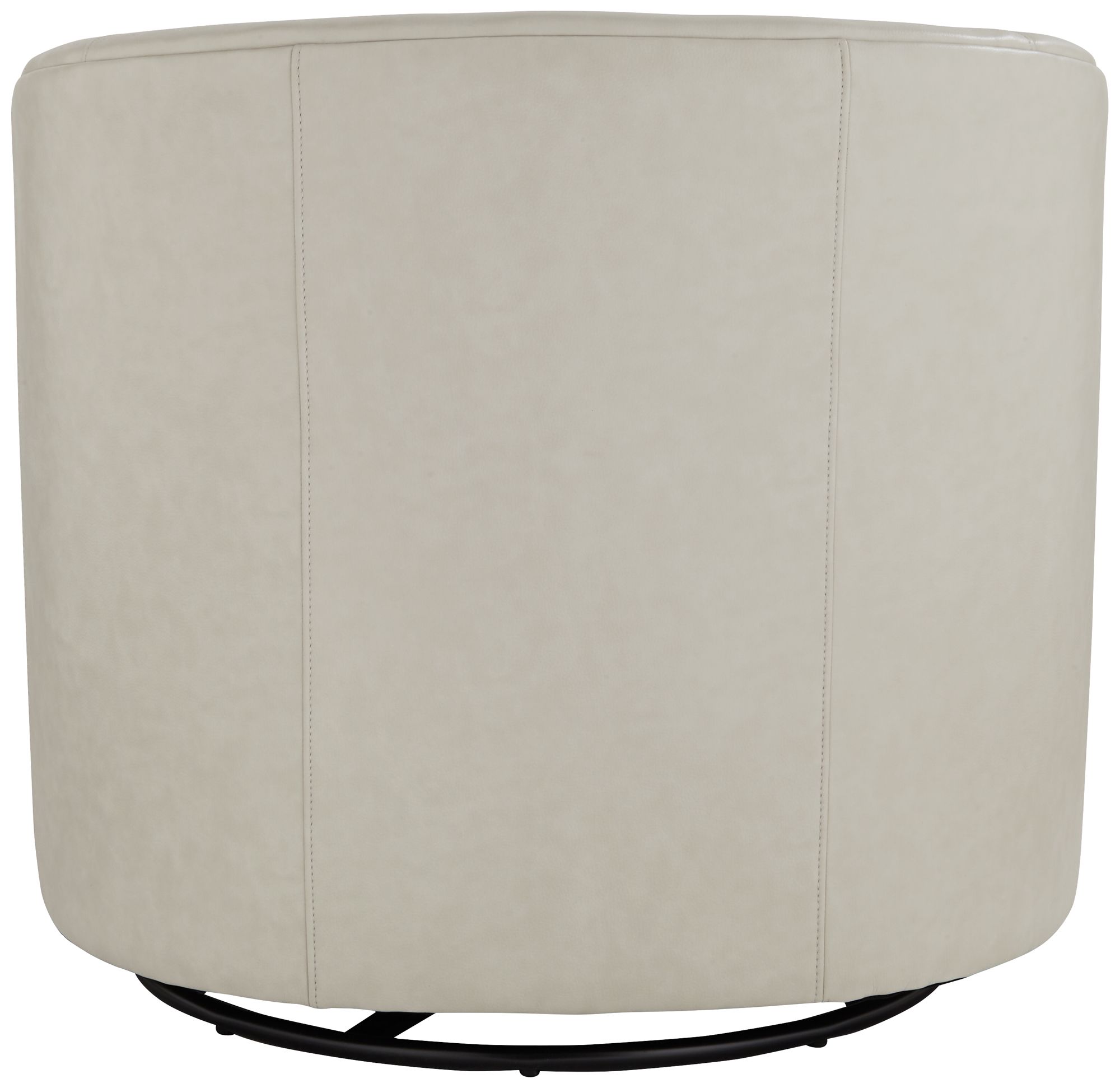 Studio 55D Barrel 30 3/4" Wide Creme Faux Leather Swivel Chair