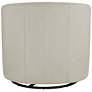 Studio 55D Barrel 30 3/4" Wide Creme Faux Leather Swivel Chair