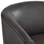 5_Studio 55D Barrel 30 3/4" Wide Dark Gray Faux Leather Swivel Chair more views