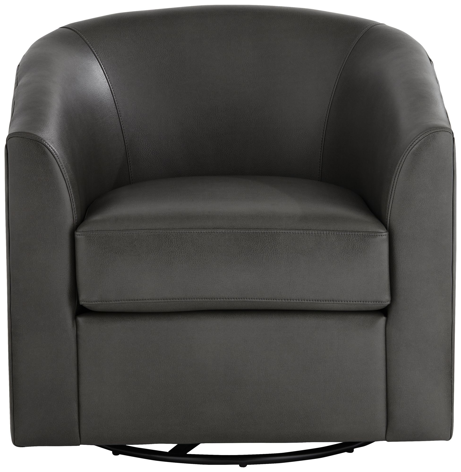Studio 55D Barrel 30 3/4" Wide Dark Gray Faux Leather Swivel Chair in scene