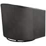 Studio 55D Barrel 30 3/4" Wide Dark Gray Faux Leather Swivel Chair in scene