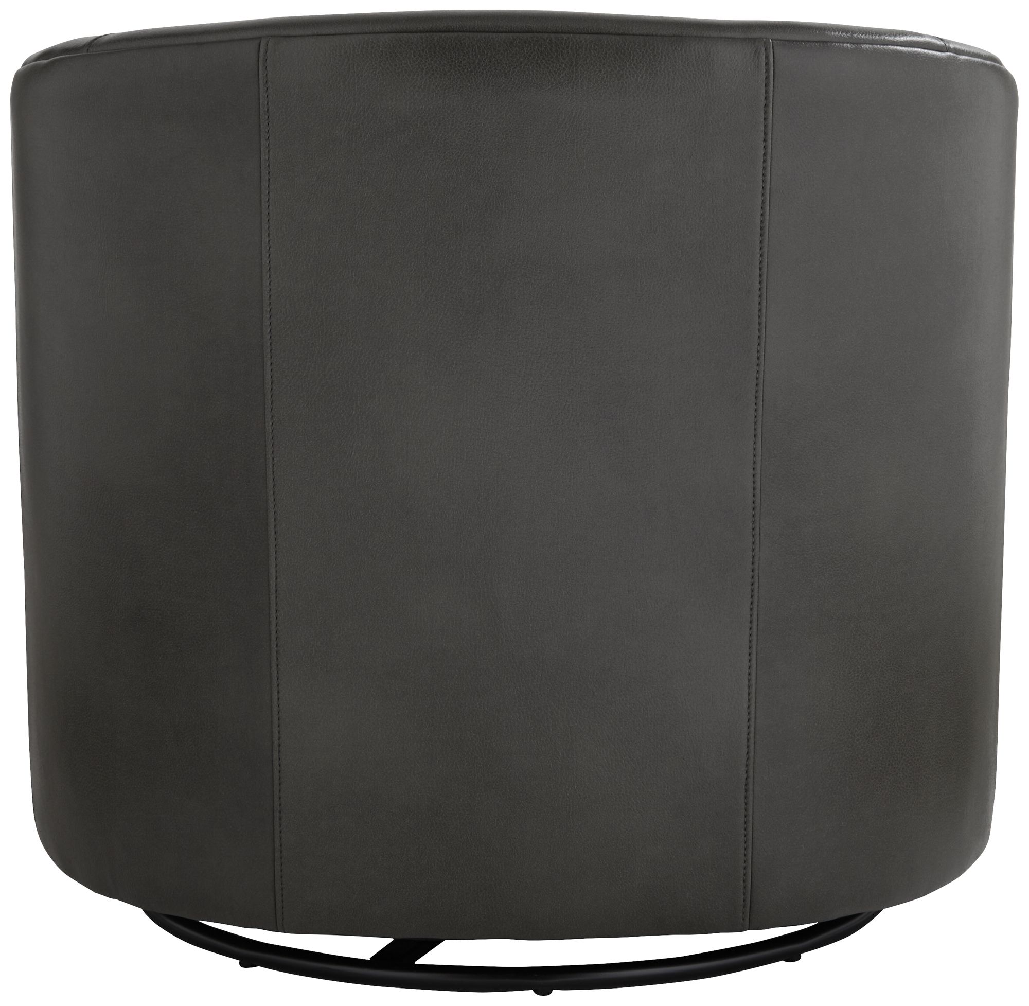 Studio 55D Barrel 30 3/4" Wide Dark Gray Faux Leather Swivel Chair in scene