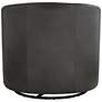 Studio 55D Barrel 30 3/4" Wide Dark Gray Faux Leather Swivel Chair in scene