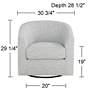 Studio 55D Barrel 30 3/4" Wide Gray Fabric Swivel Chair in scene