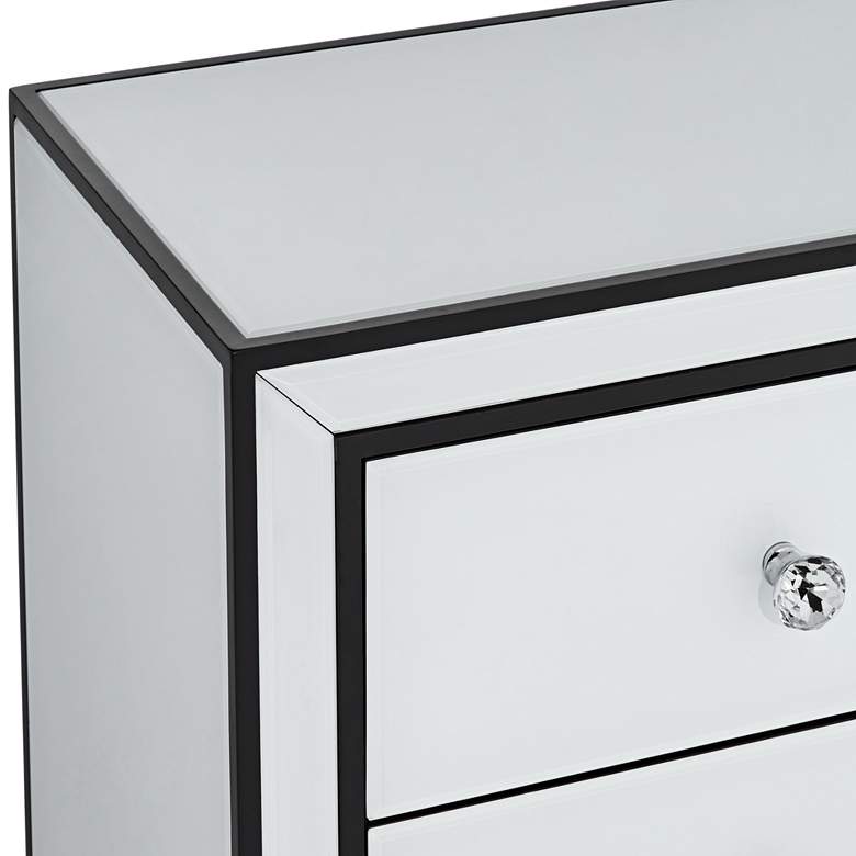 Image 3 Studio 55D Biscaya 17 3/4" Wide White Reverse Painted Glass Side Table more views