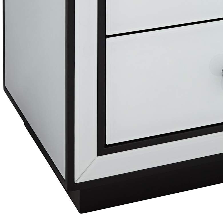 Image 4 Studio 55D Biscaya 17 3/4" Wide White Reverse Painted Glass Side Table more views