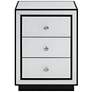 6_Studio 55D Biscaya 17 3/4" Wide White Reverse Painted Glass Side Table more views