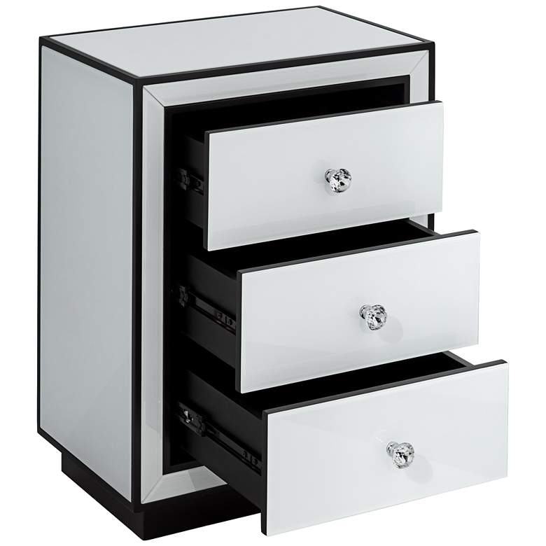Image 7 Studio 55D Biscaya 17 3/4" Wide White Reverse Painted Glass Side Table more views