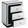 7_Studio 55D Biscaya 17 3/4" Wide White Reverse Painted Glass Side Table more views