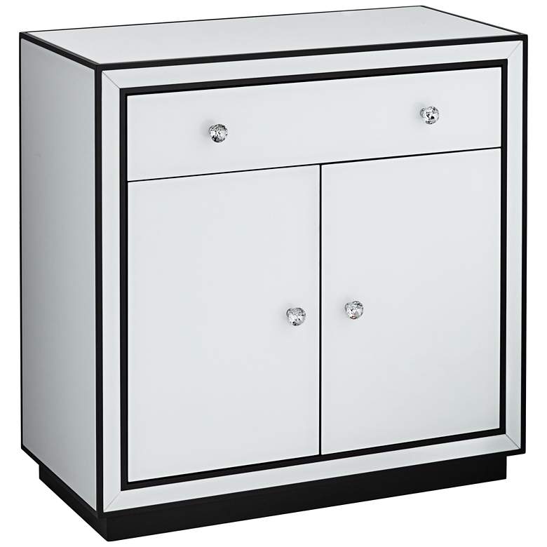 Image 3 Studio 55D Biscaya 31 1/2" White Reverse Painted Glass Accent Chest