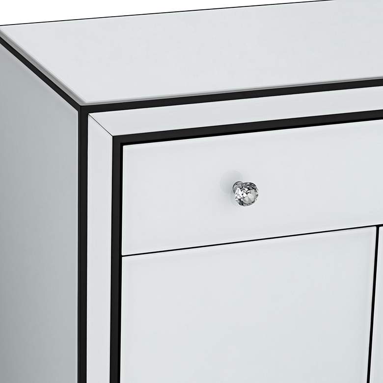 Image 4 Studio 55D Biscaya 31 1/2" White Reverse Painted Glass Accent Chest more views
