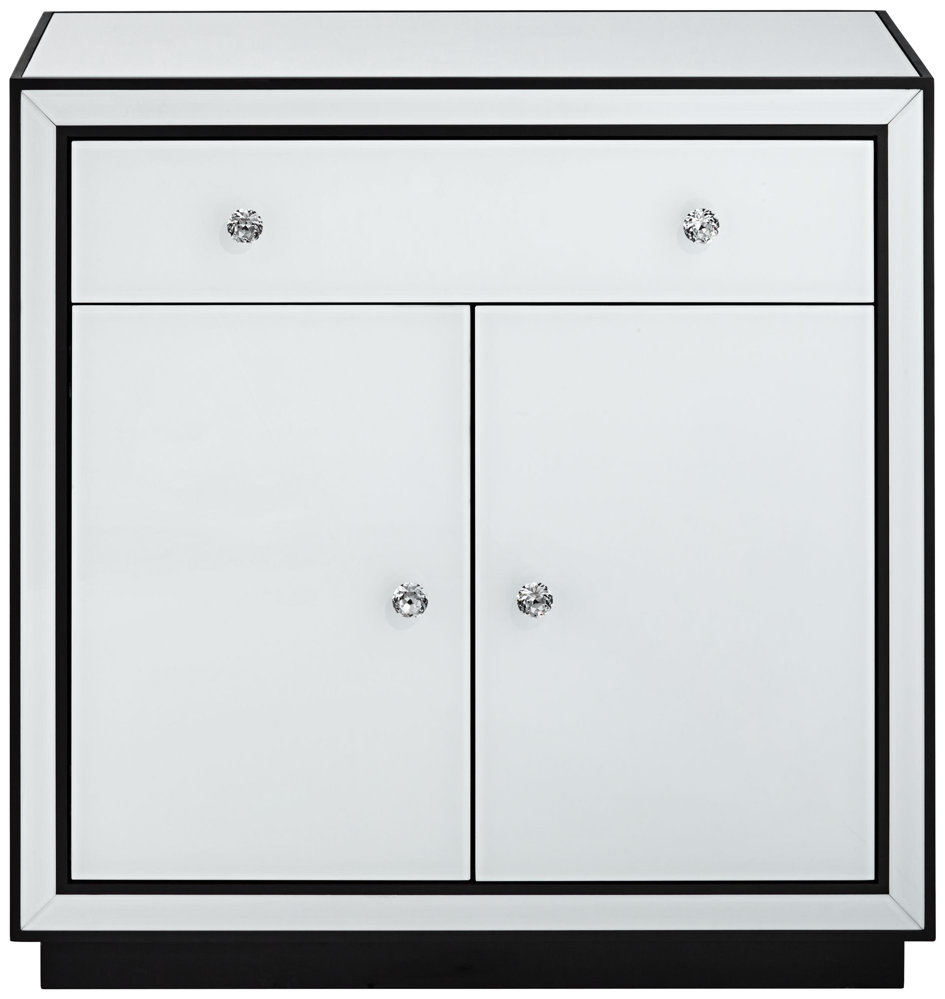 Studio 55D Biscaya 31 1/2" White Reverse Painted Glass Accent Chest in scene
