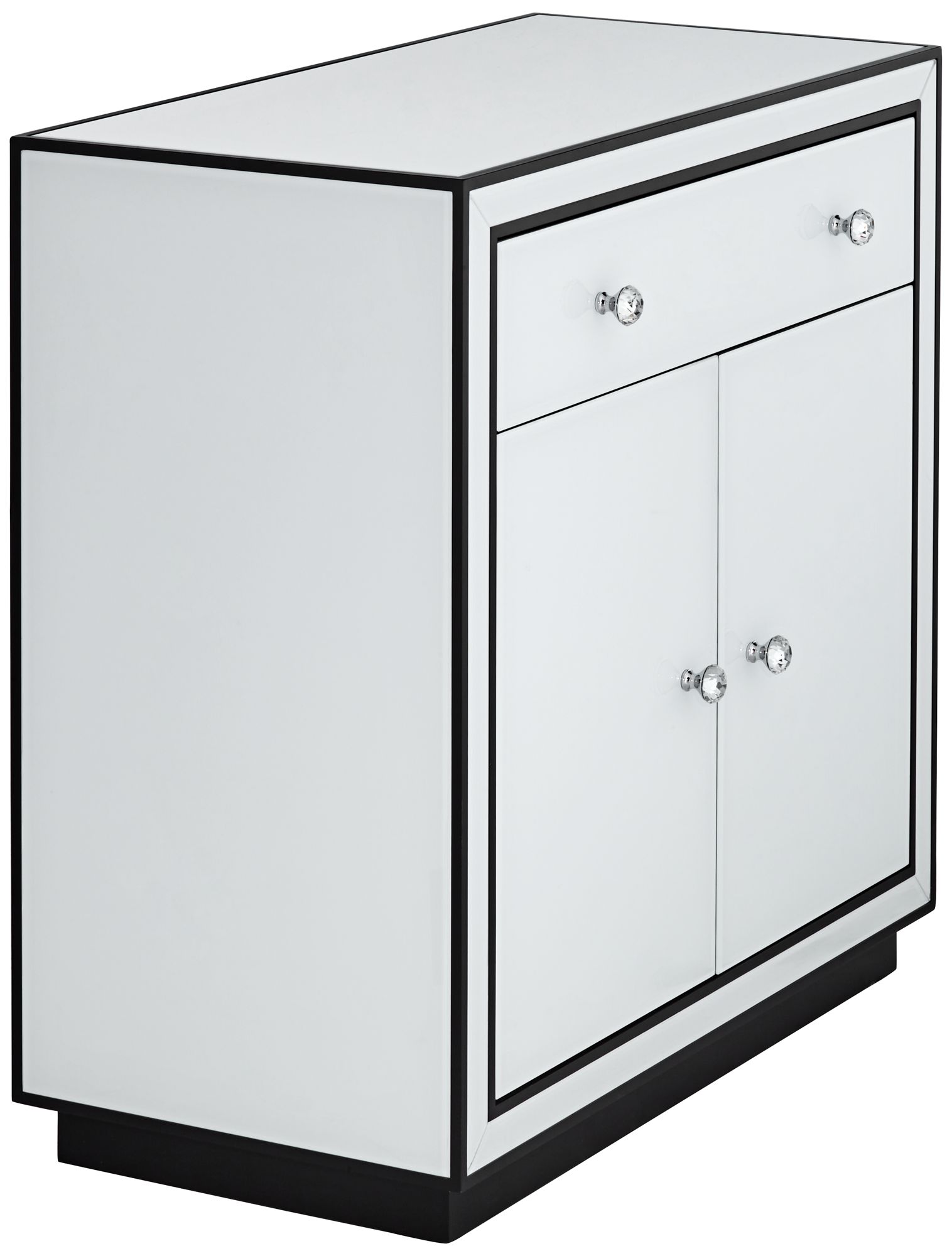 Studio 55D Biscaya 31 1/2" White Reverse Painted Glass Accent Chest in scene