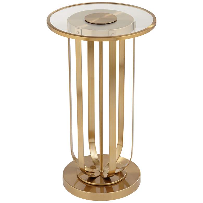 Image 2 Studio 55D Blaine 14" Wide Modern Gold Metal and Glass Accent Table