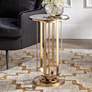 1_Studio 55D Blaine 14" Wide Modern Gold Metal and Glass Accent Table