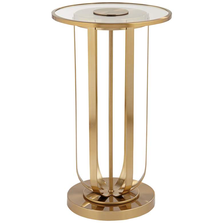 Image 7 Studio 55D Blaine 14" Wide Modern Gold Metal and Glass Accent Table more views
