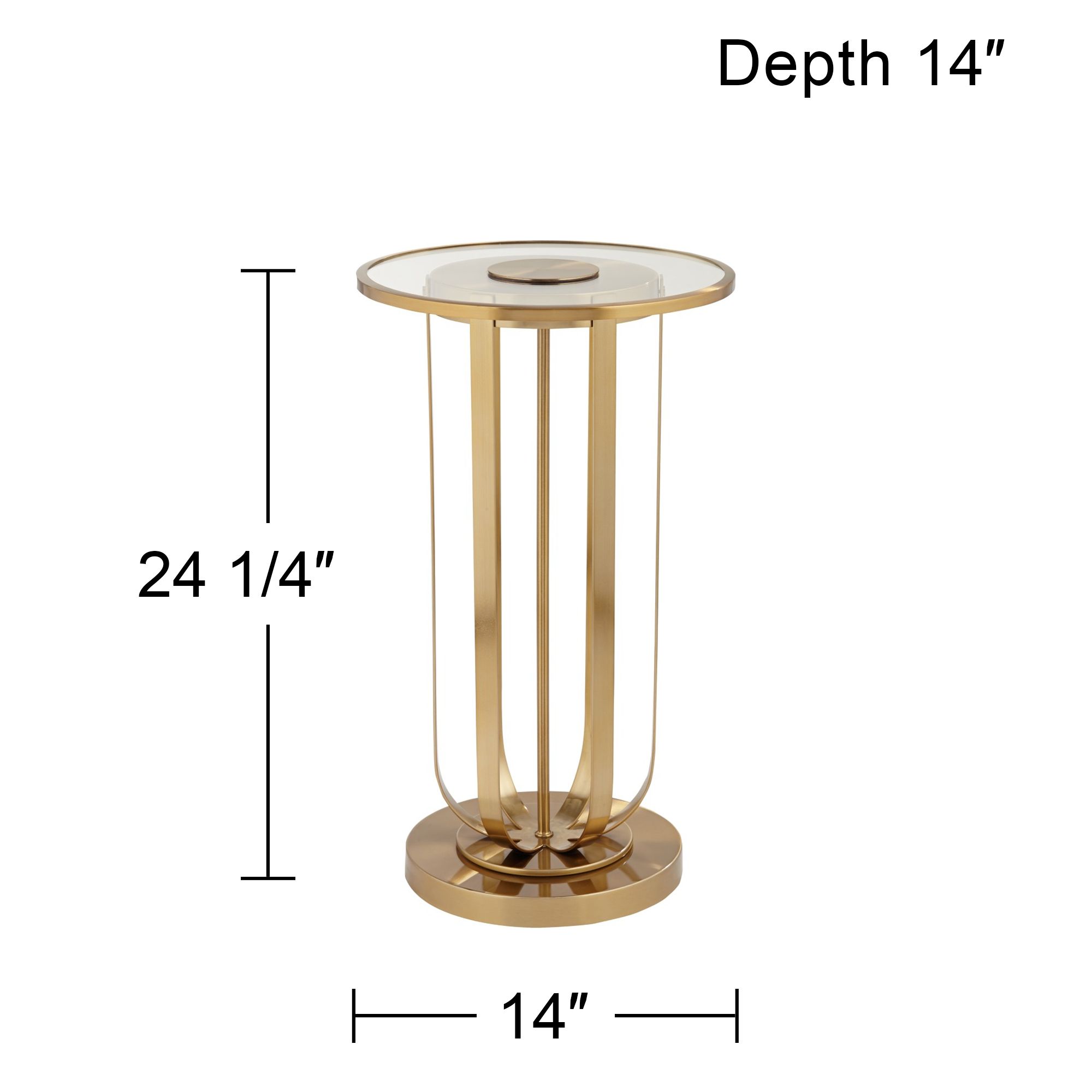 Studio 55D Blaine 14" Wide Modern Gold Metal and Glass Accent Table
