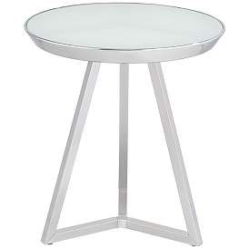 Image1 of Studio 55D Carrie 16 1/2" Wide Modern Glass and Chrome End Table