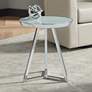 1_Studio 55D Carrie 16 1/2" Wide Modern Glass and Chrome End Table