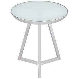 Image4 of Studio 55D Carrie 16 1/2" Wide Modern Glass and Chrome End Table more views
