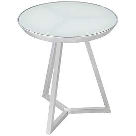 Image5 of Studio 55D Carrie 16 1/2" Wide Modern Glass and Chrome End Table more views