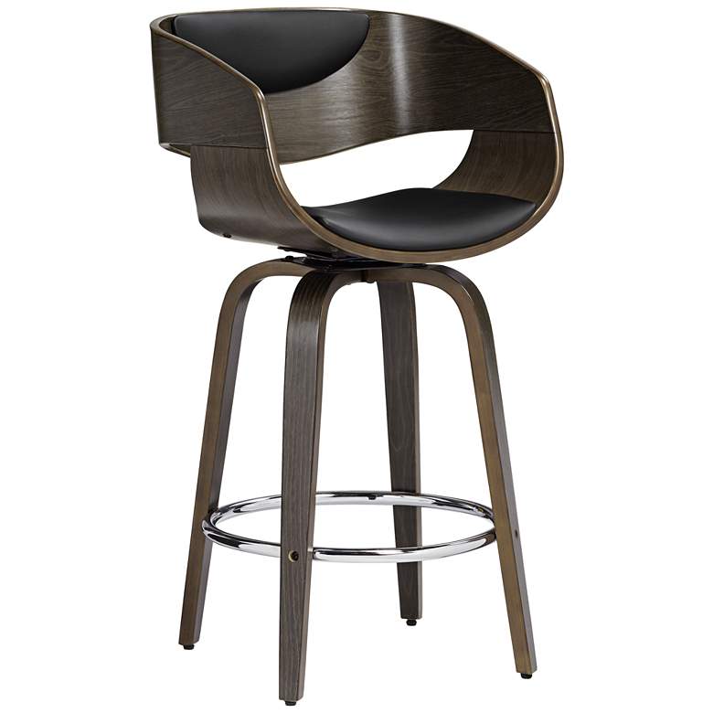 Image 3 Studio 55D Carson 23 1/2" Black and Gray Swivel Modern Counter Stool