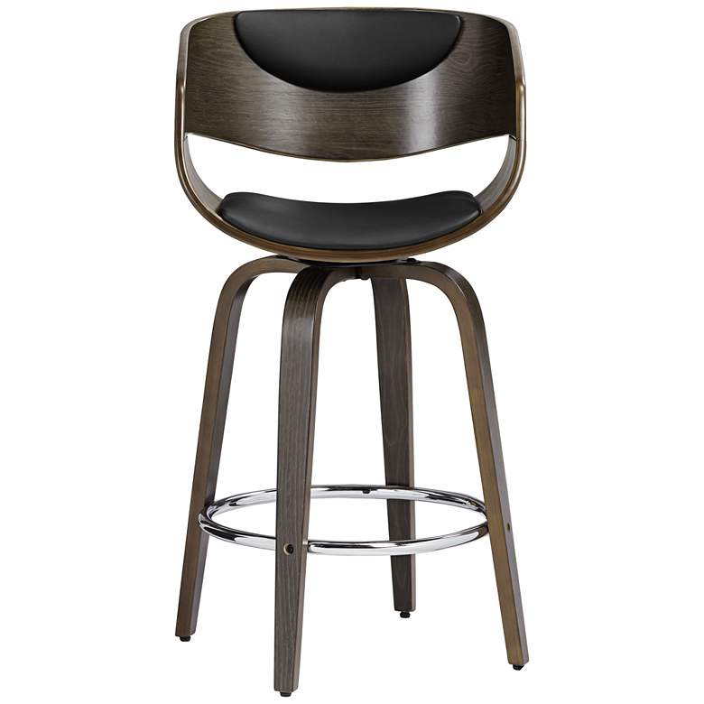 Image 7 Studio 55D Carson 23 1/2" Black and Gray Swivel Modern Counter Stool more views