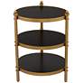 2_Studio 55D Cason 18 3/4" Wide Black and Gold Round 3-Tier Side Table