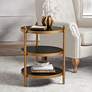 1_Studio 55D Cason 18 3/4" Wide Black and Gold Round 3-Tier Side Table