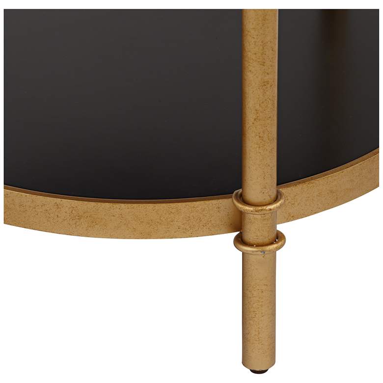 Image 4 Studio 55D Cason 18 3/4" Wide Black and Gold Round 3-Tier Side Table more views