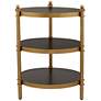 5_Studio 55D Cason 18 3/4" Wide Black and Gold Round 3-Tier Side Table more views