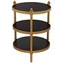 6_Studio 55D Cason 18 3/4" Wide Black and Gold Round 3-Tier Side Table more views