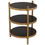 7_Studio 55D Cason 18 3/4" Wide Black and Gold Round 3-Tier Side Table more views