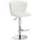 Studio 55D Cassidy White Faux Leather Adjustable Swivel Bar Stool
