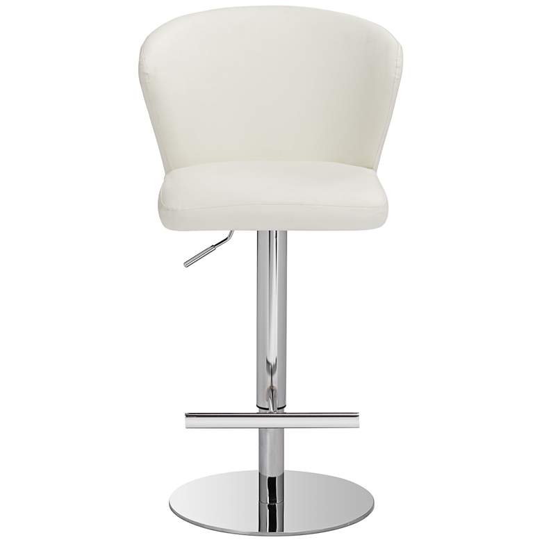 Image 7 Studio 55D Cassidy White Faux Leather Adjustable Swivel Bar Stool more views