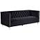 Studio 55D City 88 1/2" Wide Modern Black Velvet Tufted Sofa