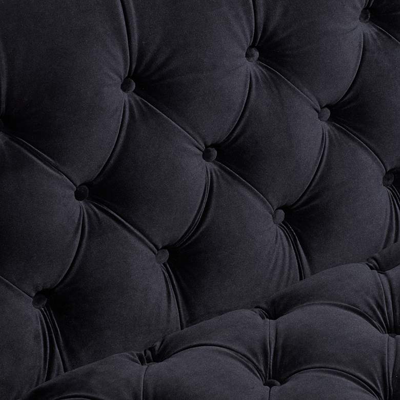 Image 5 Studio 55D City 88 1/2" Wide Modern Black Velvet Tufted Sofa more views