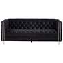6_Studio 55D City 88 1/2" Wide Modern Black Velvet Tufted Sofa more views